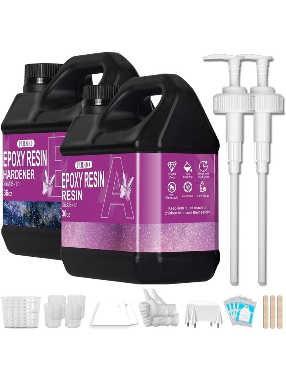 Crystal Clear Epoxy Resin Kit 72oz - Perfect for Crafts, Jewelry & DIY Projects